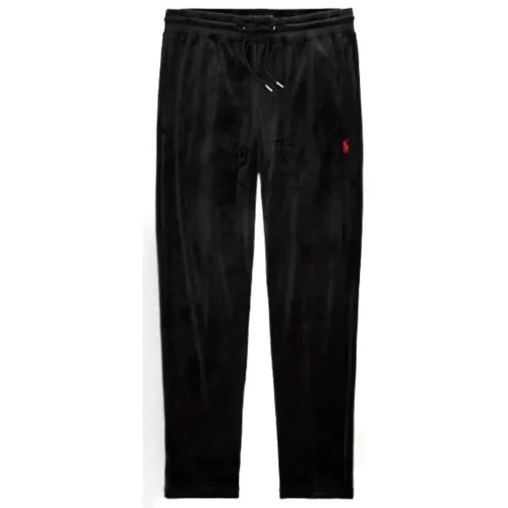 Polo Ralph Lauren Plush Velour Pajama Lounge Pant size Small Black & Red